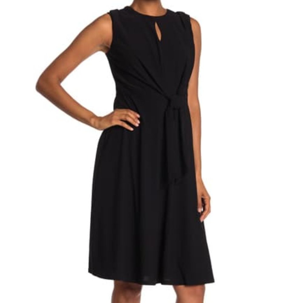 NWT London Times Keyhole Tie Front Midi Dress